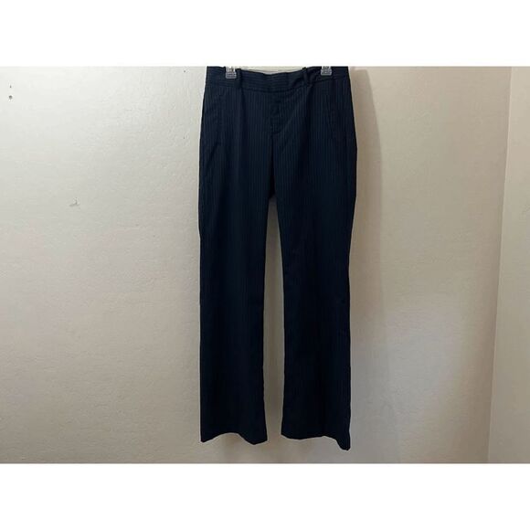 Docker Trousers, Navy color with Pinstripe and wide leg, size is 8 item #B150 - Picture 1 of 4